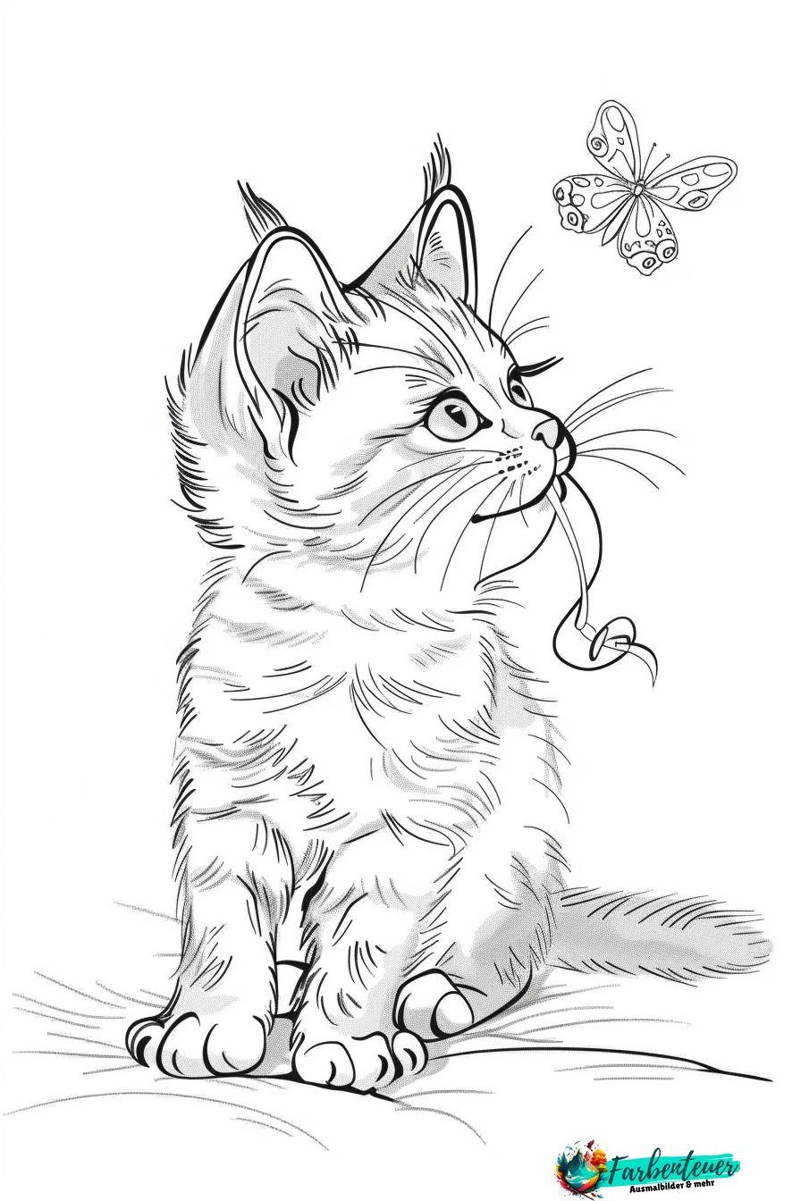 katzenbabys Ausmalbild 10