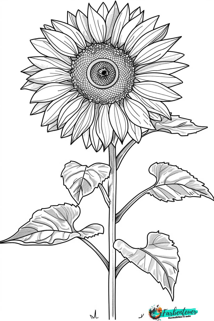 Sonnenblume Ausmalbild 10