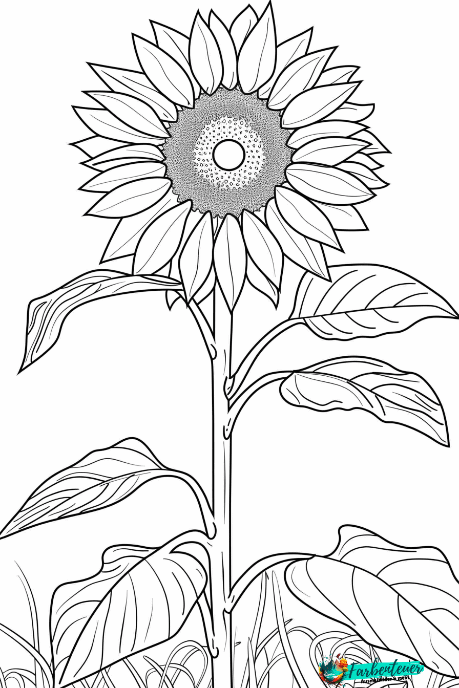 Sonnenblume Ausmalbild 12
