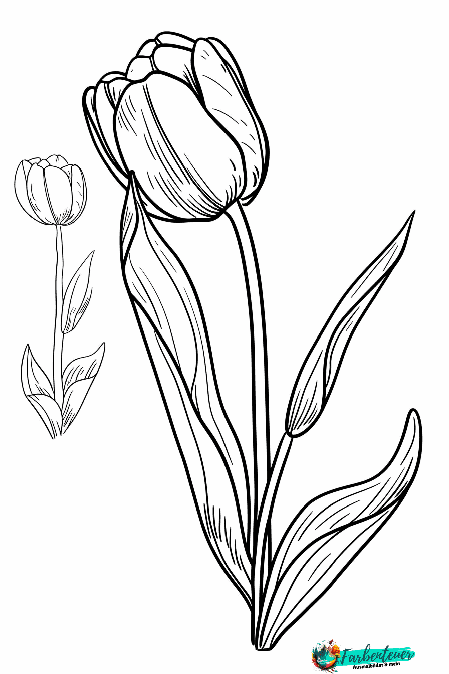 Tulpe Ausmalbild 6
