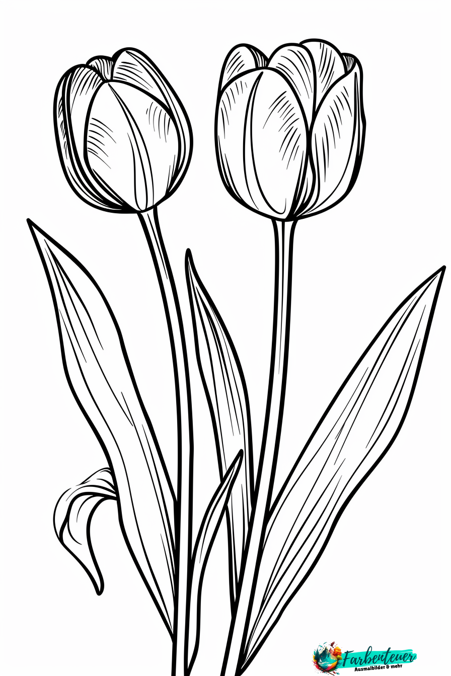 Tulpe Ausmalbild 7