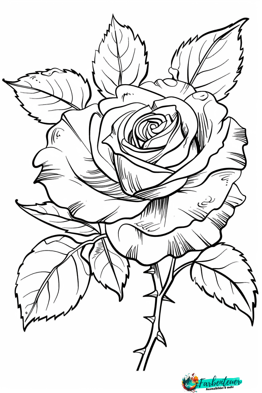 Rose Ausmalbild 5