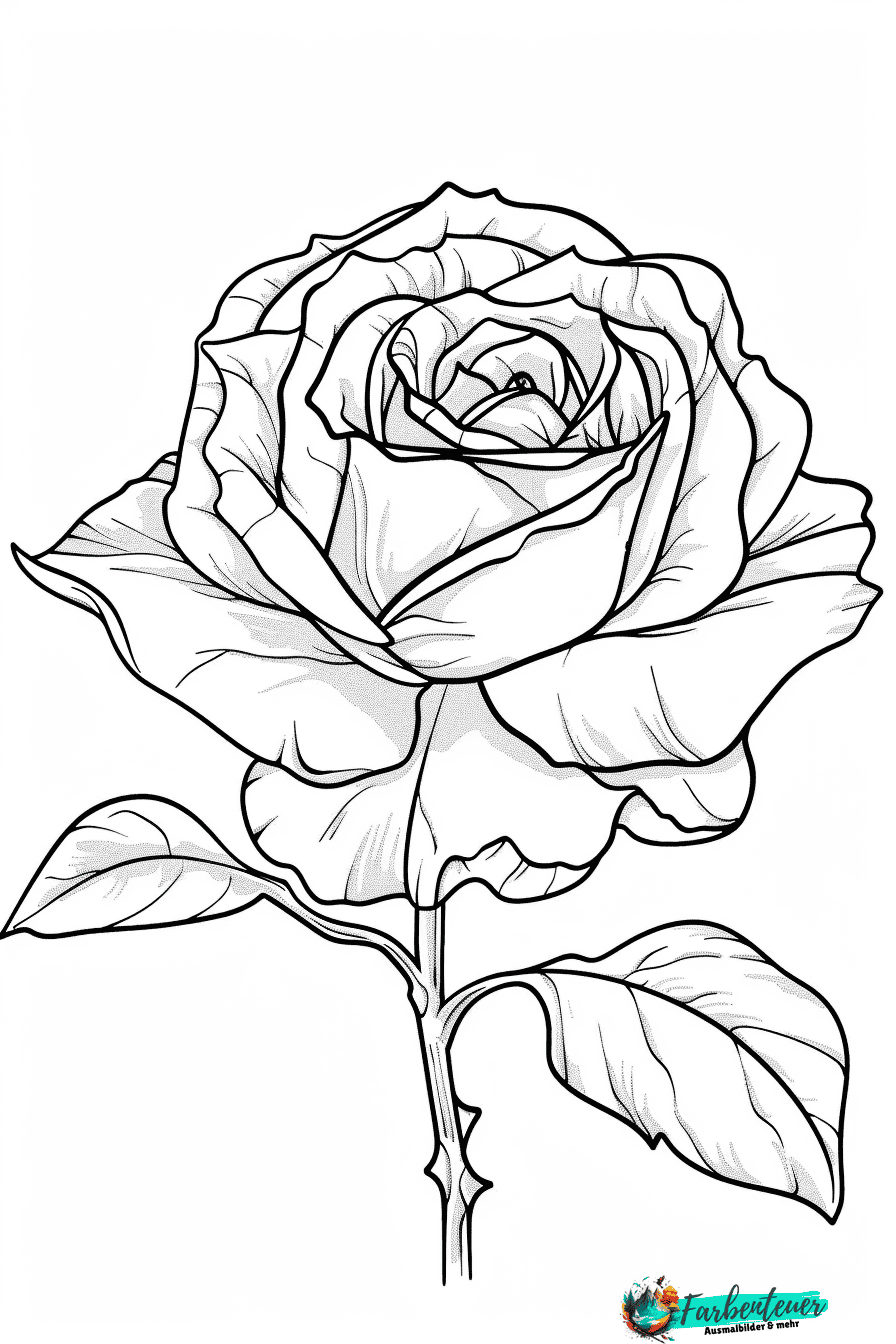 Rose Ausmalbild 6