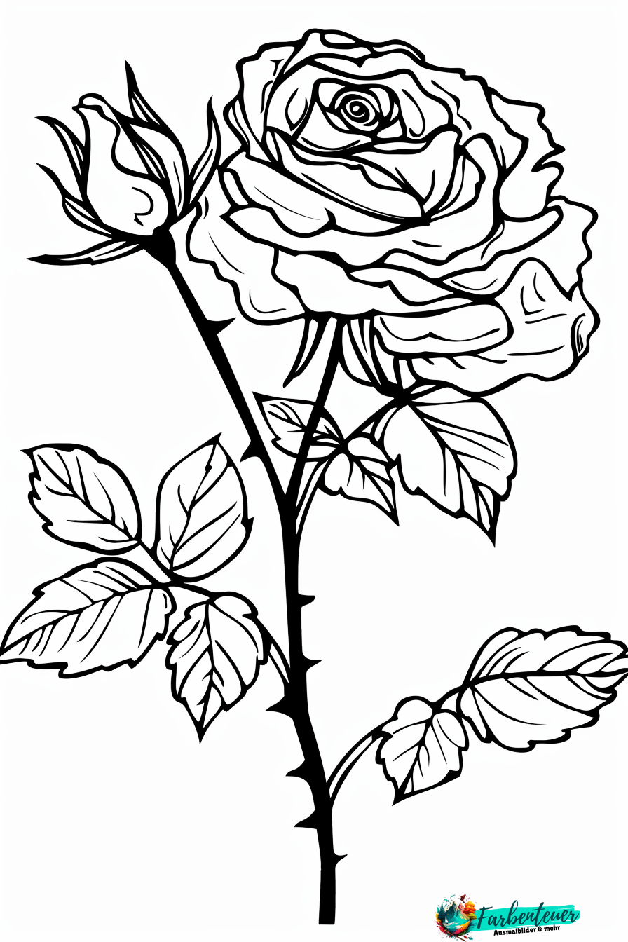 Rose Ausmalbild 8