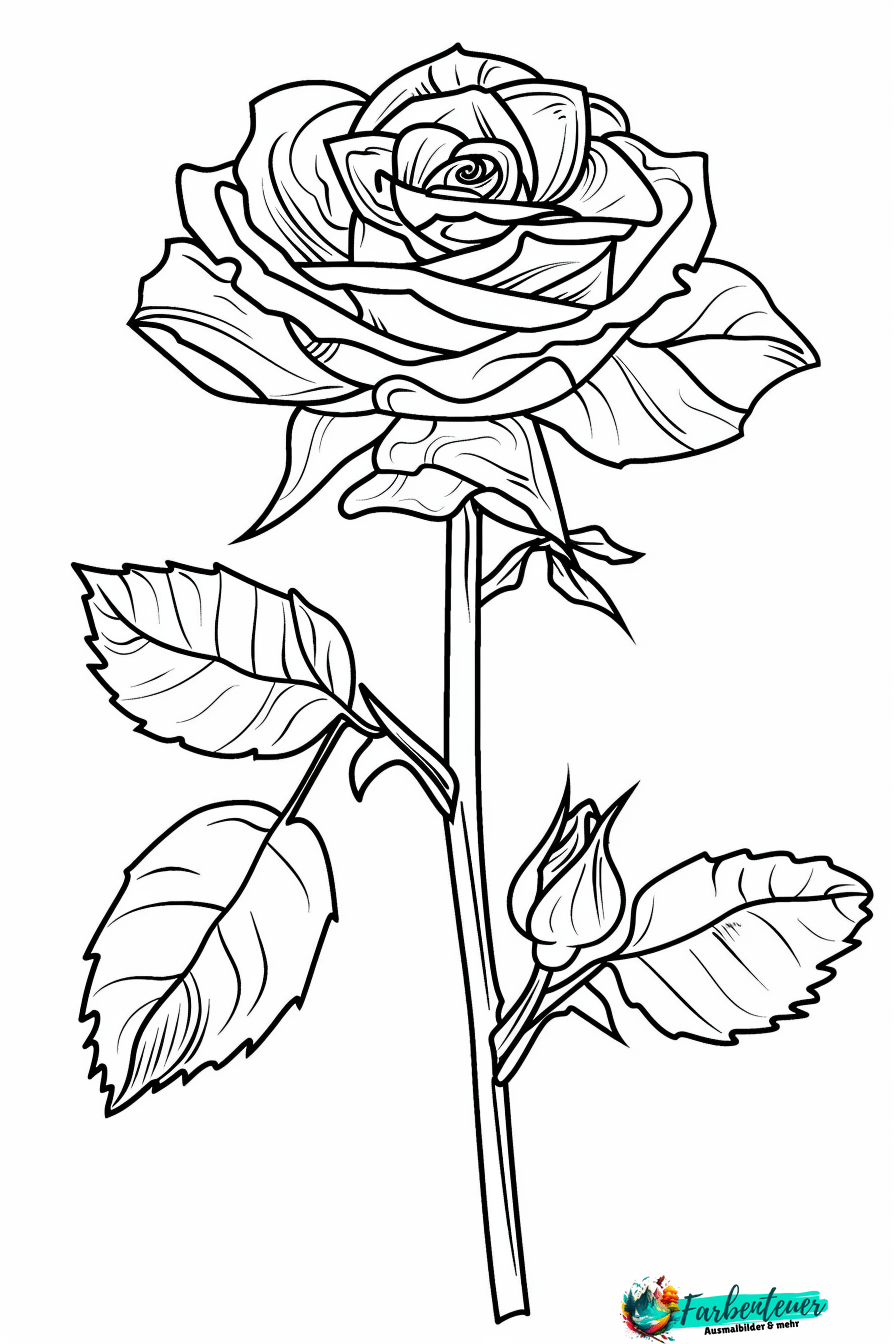 Rose Ausmalbild 12