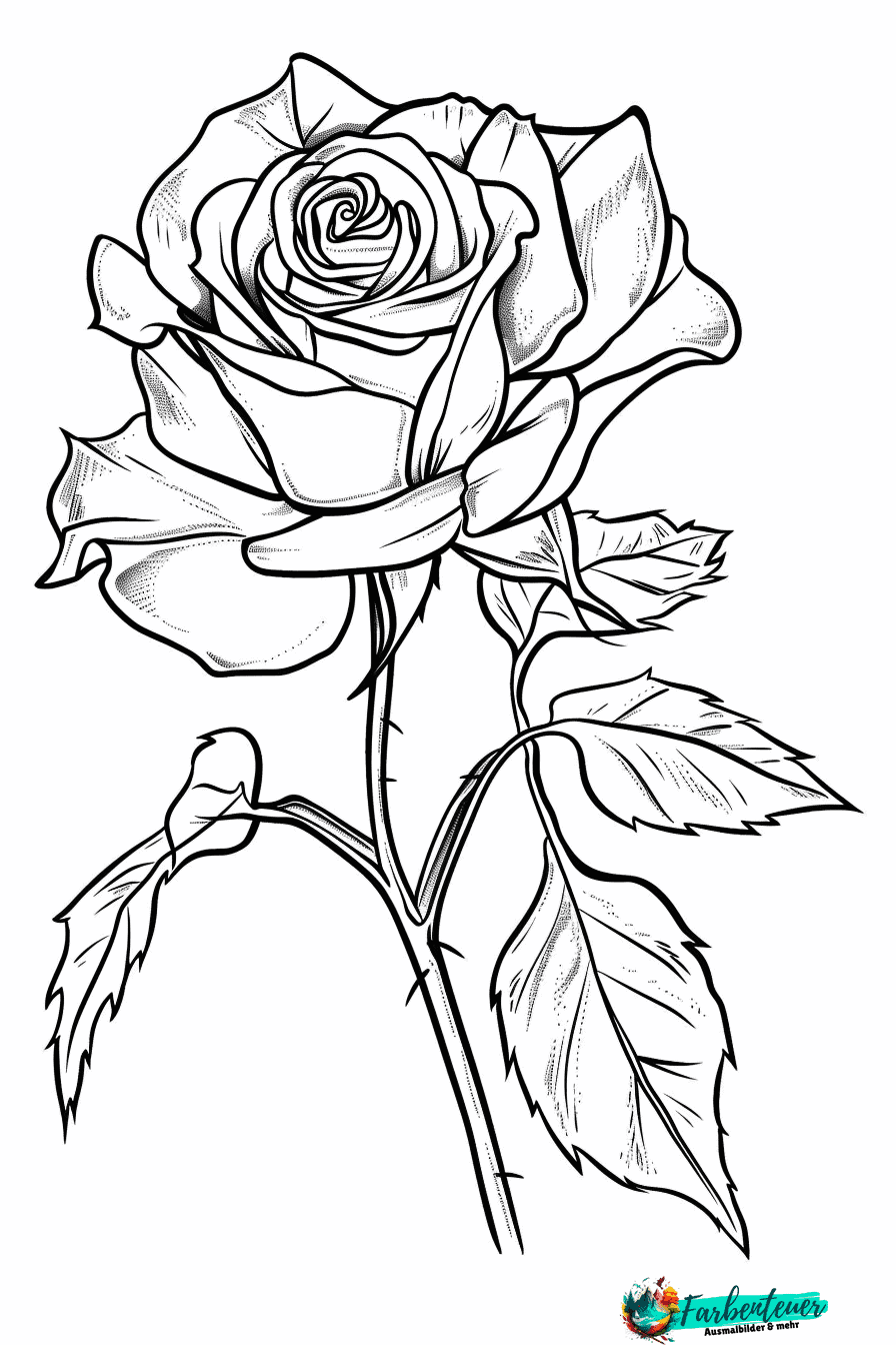 Rose Ausmalbild 11