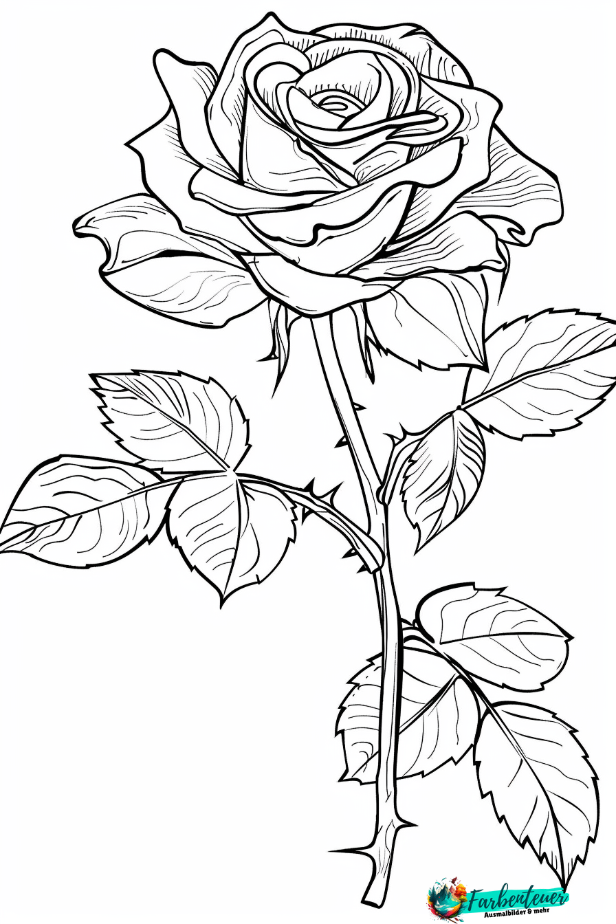 Rose Ausmalbild 9