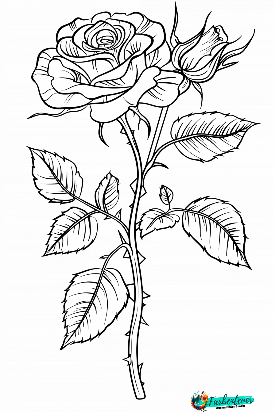 Rose Ausmalbild 10