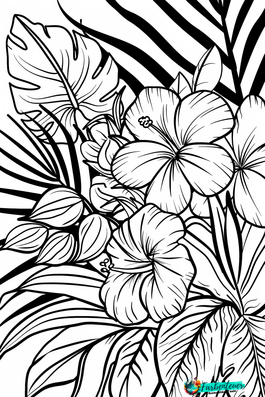 dschungelflora Ausmalbild 7