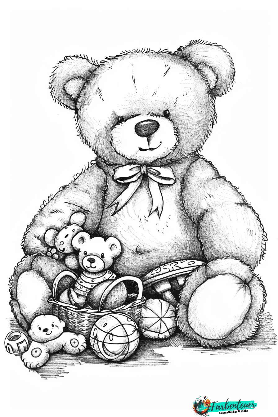 Teddybär Ausmalbild 1