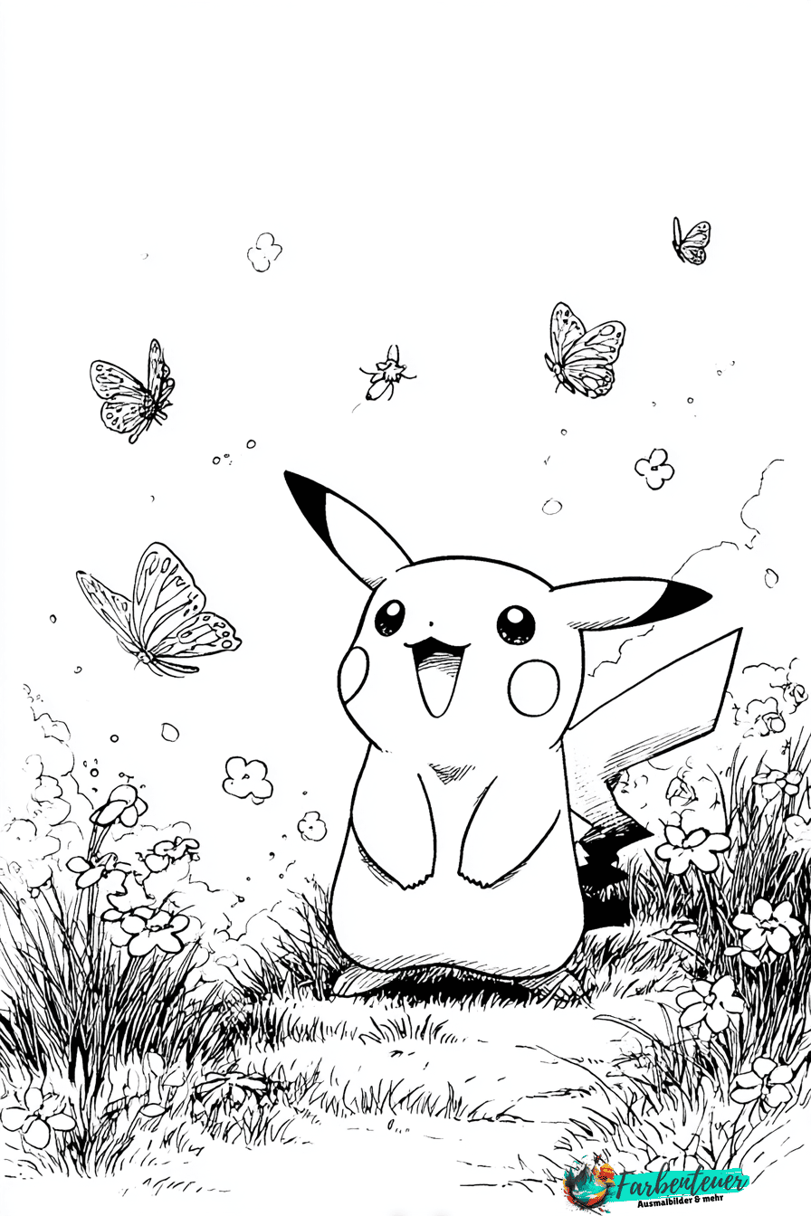 Pikachu Ausmalbild 1